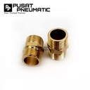 Double Nepel Kuningan Drat 1/4"