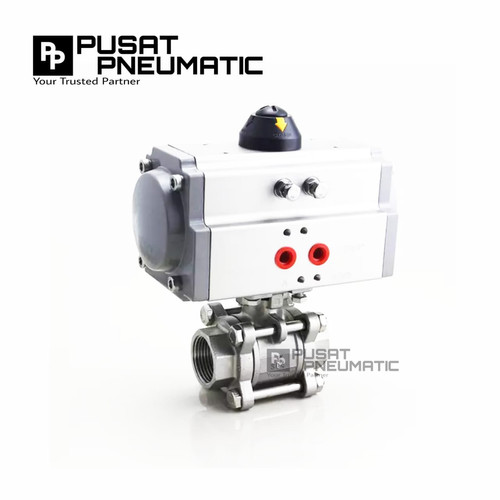 Ball Valve 3pc Body ss 1/2" + Actuator Pneumatic Double Acting