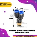 FITTING Y DRAT 2 TUBE UKURAN 12 MM DRAT UKRAN 1/8"(10MM)