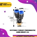 FITTING Y DRAT 2 TUBE UKURAN 6 MM DRAT UKRAN 1/2"(16MM)