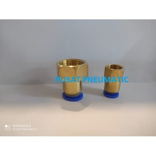 FITTING LURUS FEMALE PNEUMATIC SELANG 8MM DRAT 1/4"