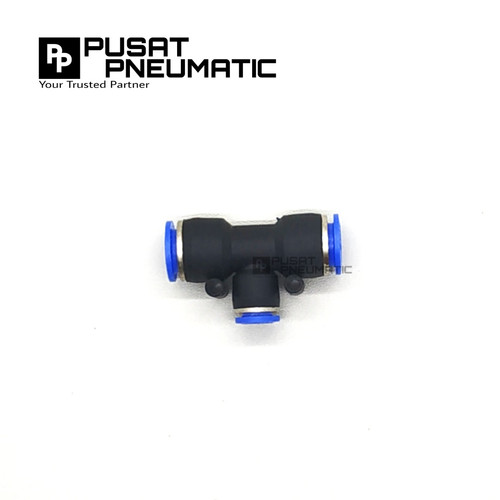 FITTING TEE REDUCE PNEUMATIC SELANG 10MM KIRI KANAN 6MM BAWAH