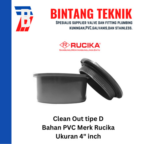 Clean Out / Tutup Septic Tank PVC Rucika 4" inch D (Tipis)
