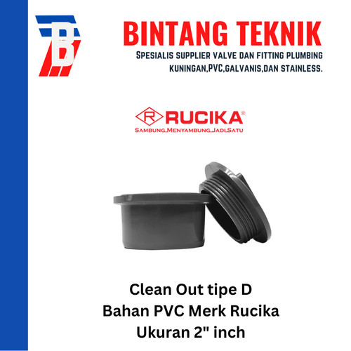 Clean Out / Tutup Septic Tank PVC Rucika 2" inch D (Tipis)