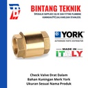 Check Valve 3" inch Kuningan Merk York Italy