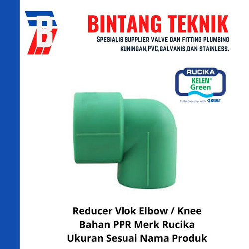 Reducer Vlok Elbow / Knee PPR 1" x 3/4" (32 x 25 mm) Rucika