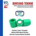Socket / Sok PPR Rucika 6" (160 mm)