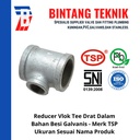 Redcuer Vlok Tee 3/4" x 3/4"x 1/2" Besi Galvanis TSP