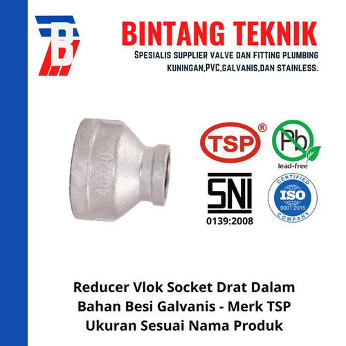 Reducer Vlok Sok 1" x 3/4" Besi Galvanis TSP
