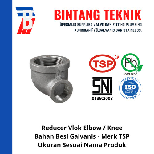 Reducer Elbow / Knee 3/4" x 1/2" Besi Galvanis TSP