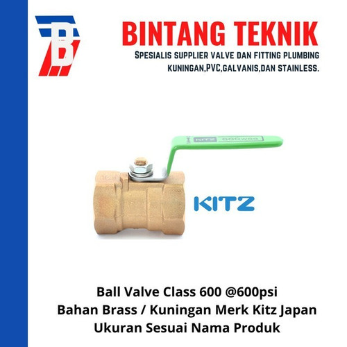 Ball Valve 1 1/4" inch Kuningan Kitz Class #600 W.O.G