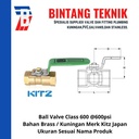 Ball Valve 1 1/4" inch Kuningan Kitz Class #600 W.O.G