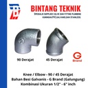 Knee / Elbow 1/2" inch Besi Galvanis Galungung (G) Brand
