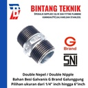 Double Nepel 1 1/4" inch Besi Galvanis G Brand Galunggung