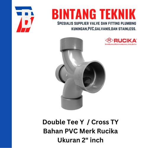 Large Radius Double Tee Y 2" inch PVC Rucika D (Tipis)