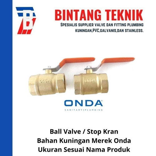Ball Valve 3" inch Kuningan Onda