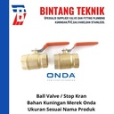 Ball Valve 3" inch Kuningan Onda