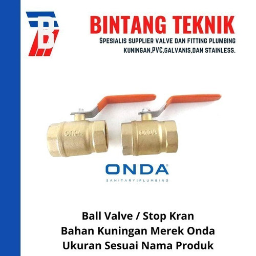 Ball Valve 2 1/2" inch Kuningan Onda
