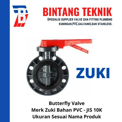 Butterfly Valve PVC 5" inch Zuki Lever Handle