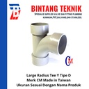 Large Radius Tee Y 8" PVC D Merk CM Taiwan