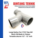 Large Radius Tee Y 10"x 6" PVC AW Merk CM Taiwan
