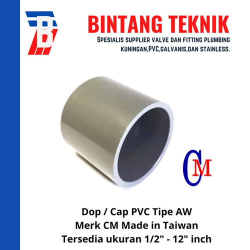 Dop / Cap 12" inch PVC AW Merk CM Taiwan