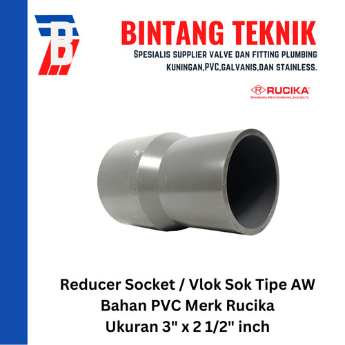 Reducer Sok / Vlok Sok 3" X 2 1/2" PVC Rucika AW