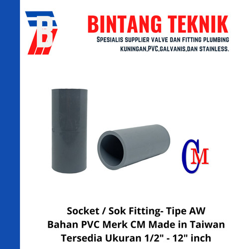 Socket / Sok 12" inch PVC AW Merk CM Taiwan