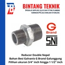 Reducer Double Nepel 3/4" x 1/2" Galvanis G Brand Galunggung