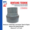 Reducer Sok / Vlok Sok 4" x 3" PVC Rucika D - Increaser
