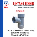 Large Radius Tee Y 2 1/2" x 2" inch PVC Rucika D