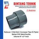 Reducer Sok / Vlok Sok 4" x 3" PVC Rucika D - Increaser