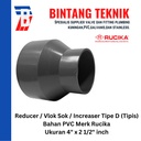 Reducer Sok / Vlok Sok 4" x 2 1/2" PVC Rucika D - Increaser