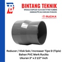 Reducer Sok / Vlok Sok 3" x 2 1/2" PVC Rucika D - Increaser