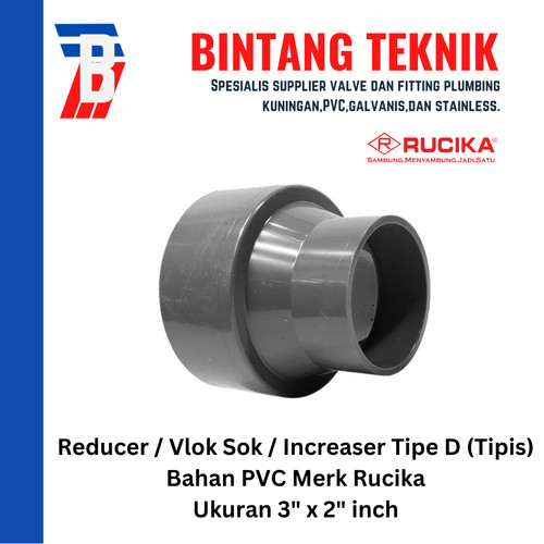 Reducer Sok / Vlok Sok 3" x 2" PVC Rucika D - Increaser