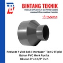 Reducer Sok / Vlok Sok 3" x 1 1/2" PVC Rucika D - Increaser