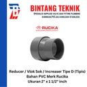 Reducer Sok / Vlok Sok 2" x 1 1/2" PVC Rucika D - Increaser