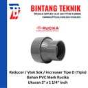 Reducer Sok / Vlok Sok 2" x 1 1/4" PVC Rucika D - Increaser