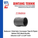 Reducer Sok / Vlok Sok 1 1/2" x 1 1/4" PVC Rucika D - Increaser