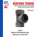 Reducer Tee (Vlok Tee) 3" x 2 1/2" inch PVC Rucika D