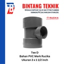Reducer Tee (Vlok Tee) 3" x 1 1/2" inch PVC Rucika D