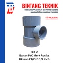 Reducer Tee (Vlok Tee) 2 1/2" x 1 1/2" inch PVC Rucika D