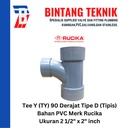 Large Radius Tee Y 2 1/2" x 2" inch PVC Rucika D