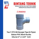 Large Radius Tee Y 2" x 1 1/2" inch PVC Rucika D