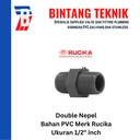 Double Nepel / Double Nipple 1/2" inch PVC Rucika AW (Tebal)