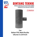 Reducer Tee (Vlok Tee) 2" x 3/4" inch PVC Rucika AW