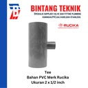 Reducer Tee (Vlok Tee) 2" x 1/2" inch PVC Rucika AW