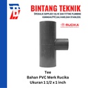 Reducer Tee (Vlok Tee) 1 1/2" x 1" inch PVC Rucika AW