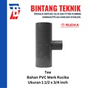 Reducer Tee (Vlok Tee) 1 1/2" x 3/4" inch PVC Rucika AW