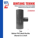Reducer Tee (Vlok Tee) 2" x 1" inch PVC Rucika AW